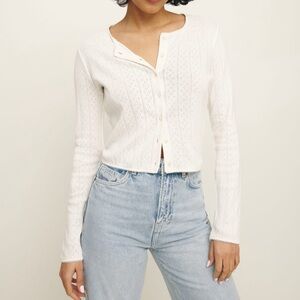 Ari Pointelle Cardigan NWOT